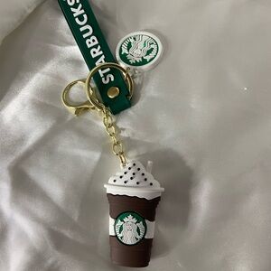 Starbucks Green and Brown Coffee Cup Keychain